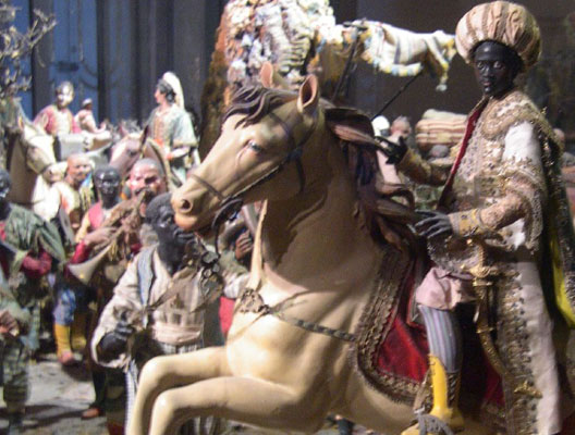Les rois mages, crèche du palais de Caserte (Campanie), DR