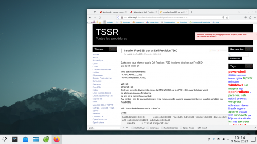 Installer FreeBSD sur un Dell Precision 7560