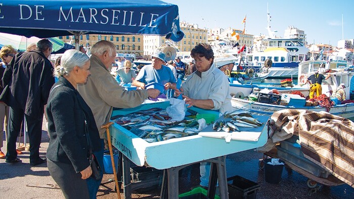 Le vieux port de Marseille  (Bouches-du-Rhone)