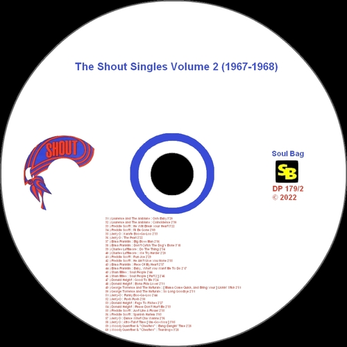 Various Artists : " The Shout Singles Volume 2 (1967-1968) " Soul Bag Records DP 179/2 [ FR ]