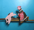 AA210 la fermiere e son cochon (LOZéRE)