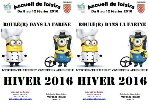 Activités vacances de février 2016