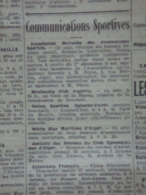 25.11.1927 réunion au café de la marine