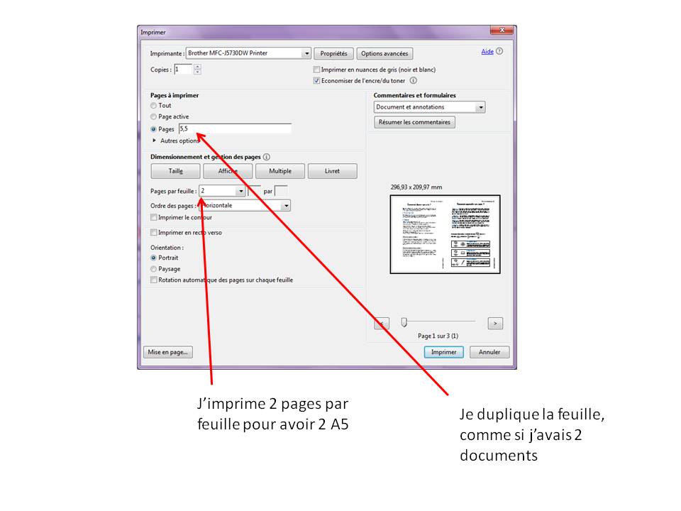 Imprimer un livret format A5 sur des feuilles A4 avec Word