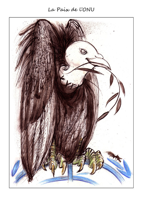 La Paix  l'ONU colombe vautour UNO