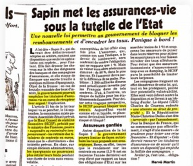 La  loi Sapin II limite les retraits en assurance vie