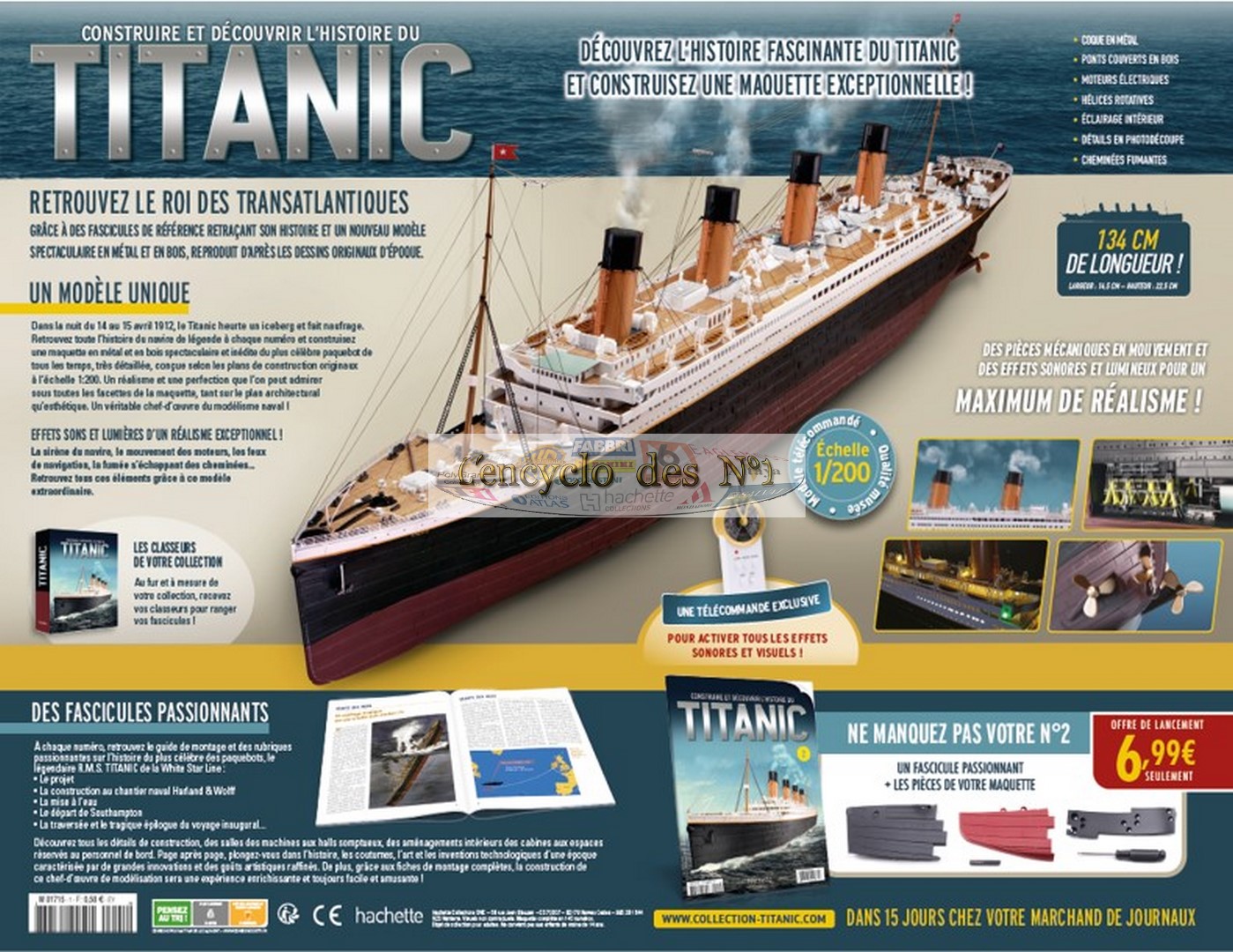 1/250 Hachette Construire le TITANIC maquette numéro 71 Inc Cadre Photo 