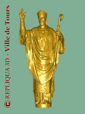Numérisation 3D haute résolution de la statue de Saint Martin de Tours - Repliqua3D, sculpture, prise d'empreinte numérique sur site, copie