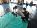 Séance de gymnastique et de lutte