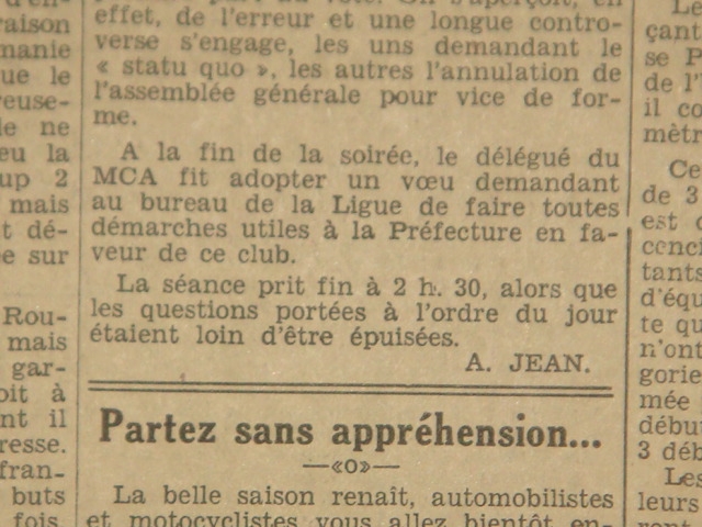 .12.6.1932 intervention des dirigeants lors de l\'assemblée de la ligue