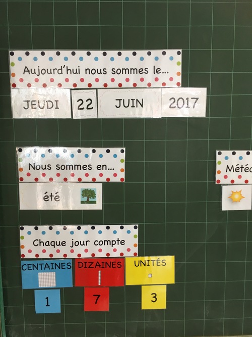 Calendrier de classe