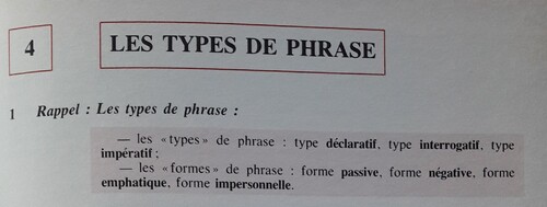 C / Les différents types de phrases