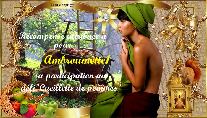 Récompenses pour le défi"La cueillette des pommes"