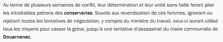 Dossier sur "La lutte des Penn Sardines en Bretagne "