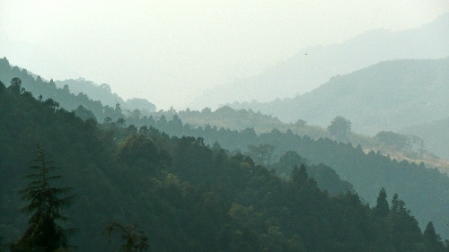 Mountains in the afternoon mist