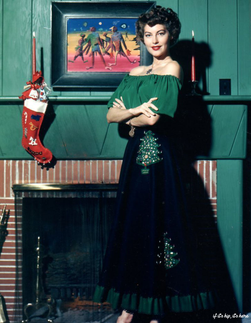 Photos de célébrités colorées de Noël Vintage Hollywood