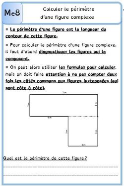 Leçon Me8 Calculer le périmètre d’une figure complexe