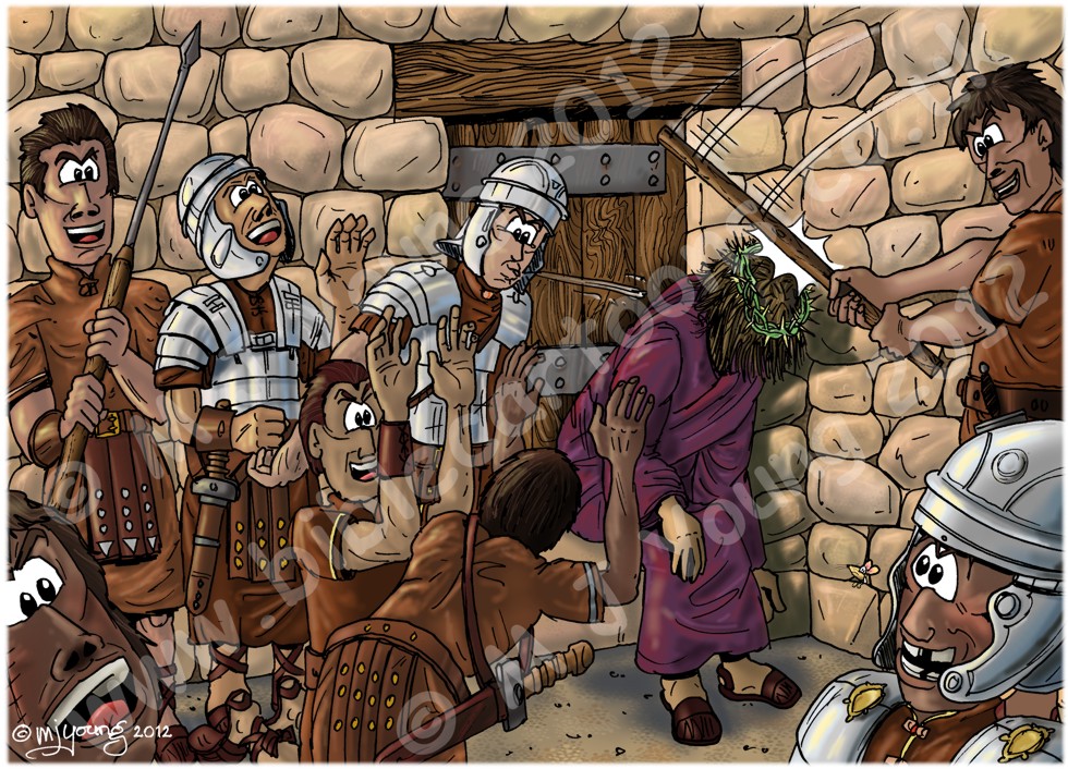 Mark 15 - Trial of Jesus - Scene 08 - Thorns & abuse