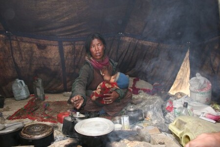 visite chez des nomades ladakhis;