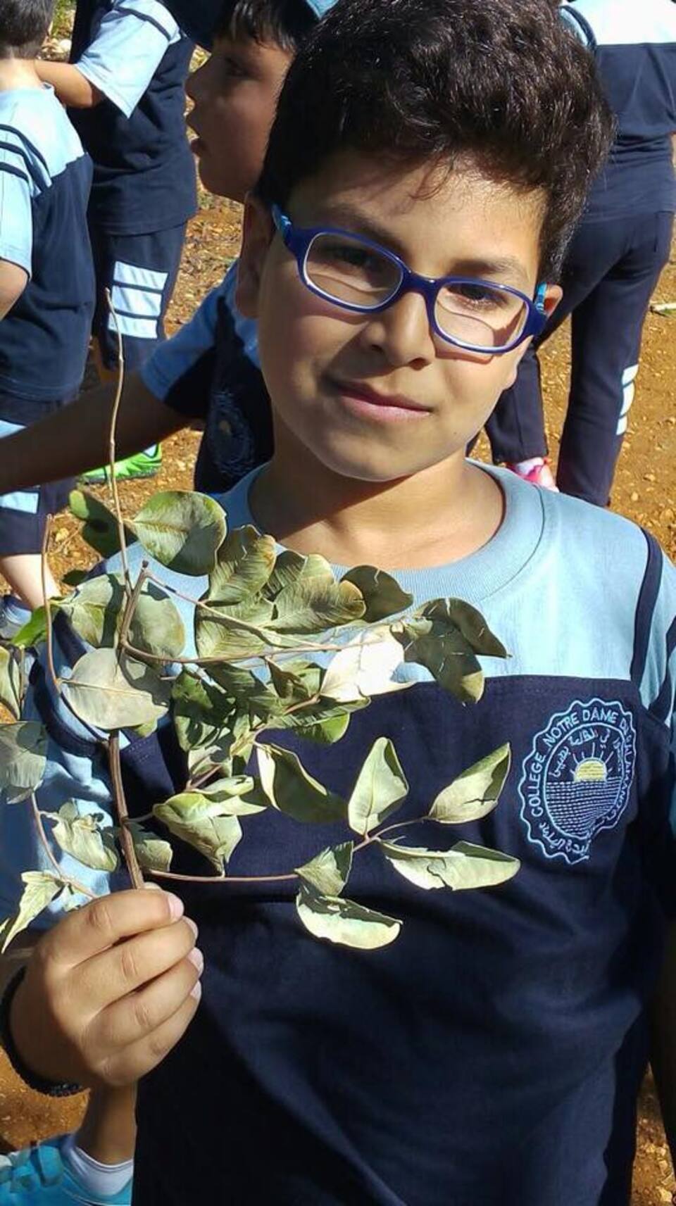 Observation des végétaux dans le parc de l'université de Balamand.