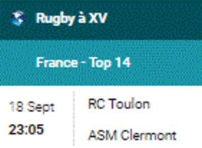 Des détails sur le match RC Toulon vs Clermont