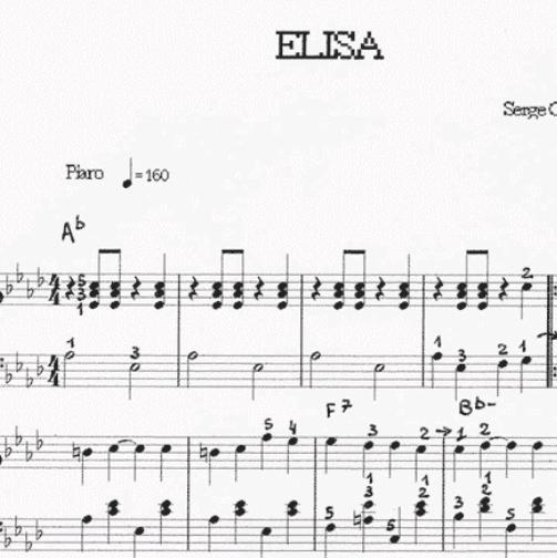 Serge Gainsbourg - Elisa (single) - Toutes les Partitions - Sheet Music