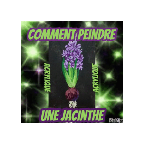 Dessin et peinture - vidéo 3990 : Comment peindre une plante bulbeuse odorante ( la jacinthe ) ? - acrylique.