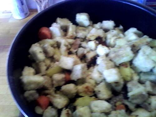 Pommes de terre (et igname et carottes) à l'ail