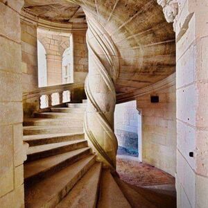 Chambord - escalier spirale by Leonardo Da Vinci 1516