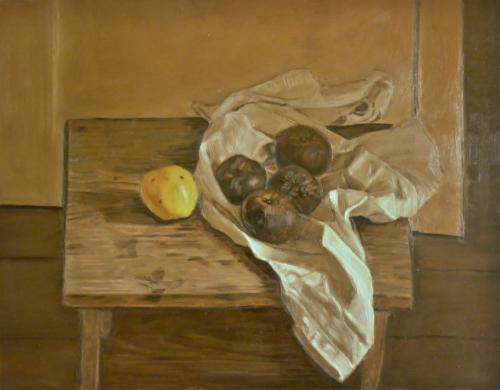 Histoires avec des pommes peintes