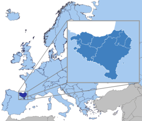 Localisation du Pays basque en Europe