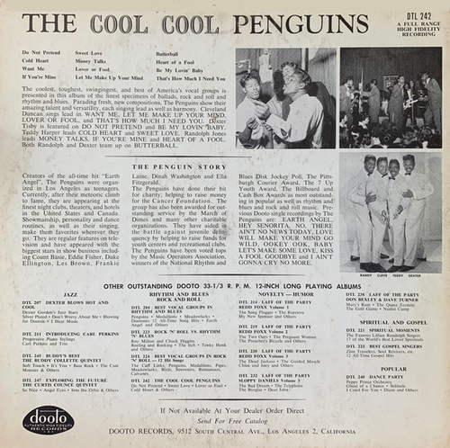 The Penguins : Album " The Cool Cool Penguins " Dooto Records DTL 242 [ US ]