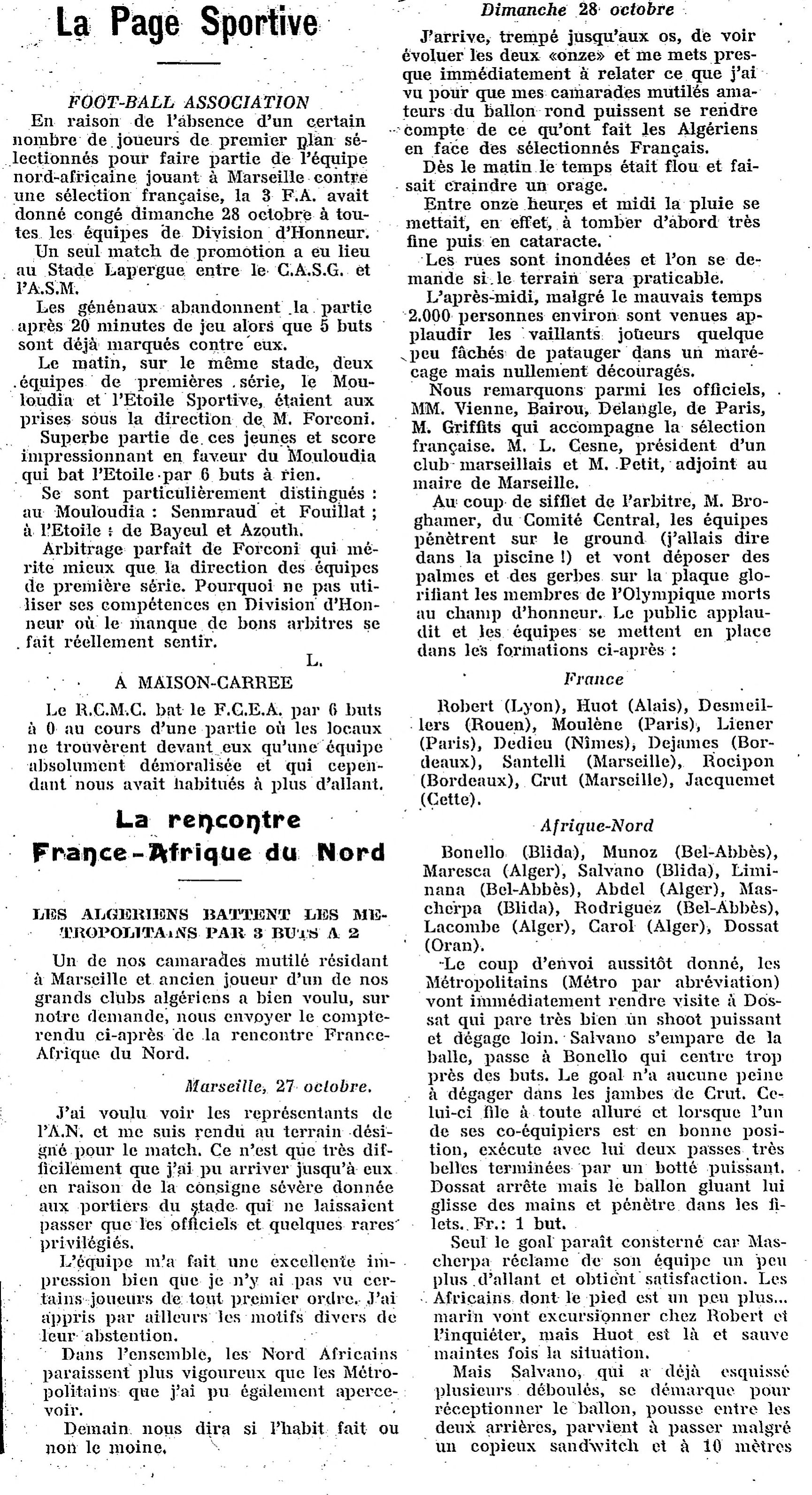 Dimanche 28.10.1923 MCA-ESA (étoile sportive algéroise) 6-0