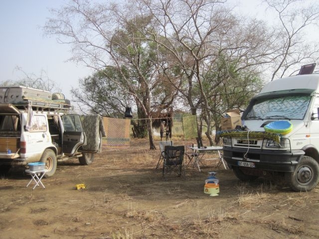 Bénin Parc de la Pendjari Bivouac à la mare aux hippopotames
