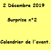 Calendrier de l'avant 2019 - 2020