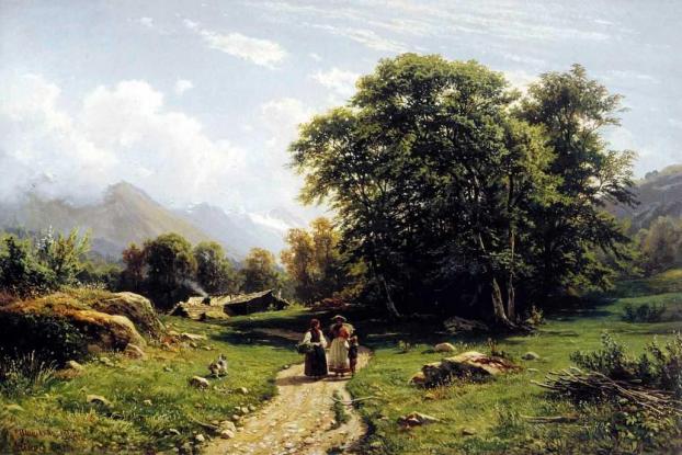 Swiss landscape, 1866 by Ivan Ivanovich Shishkin (1832-1898, Russia) Swiss landscape, 1866 by Ivan Ivanovich Shishkin (1832-1898, Russia)
