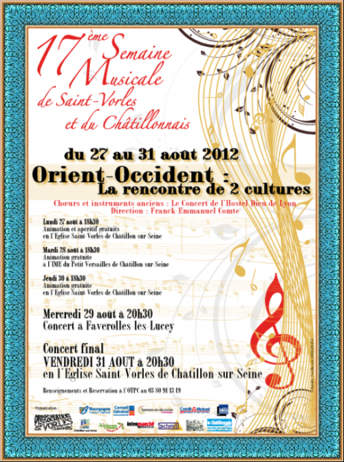 Programme de la semaine musicale de  Saint Vorles 2012