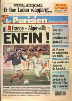 Samedi 06.10.2001 Stade de france l\'équipe de France-Algérie 4-1
