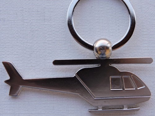 Porte-clés Hélicoptère métal argenté (2)