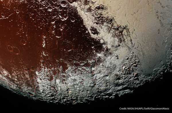 Traitement d'image Pluton par la sonde NEW HORIZONS" (NASA)