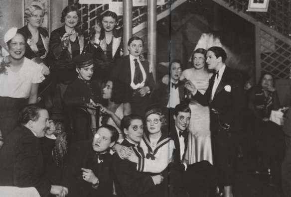 A photo from Le Monocle, a lesbian bar in Montmartre in the 1920s-40s, via http://civillyunioned.tumblr.com/post/11186839284/le-monocle-was-a-well-know-lesbian-bar-located-in