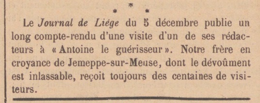 Journal de Liége chez Antoine (Le Messager, 15 déc. 1904)