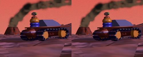 Robot sur chenille en vue stéréo