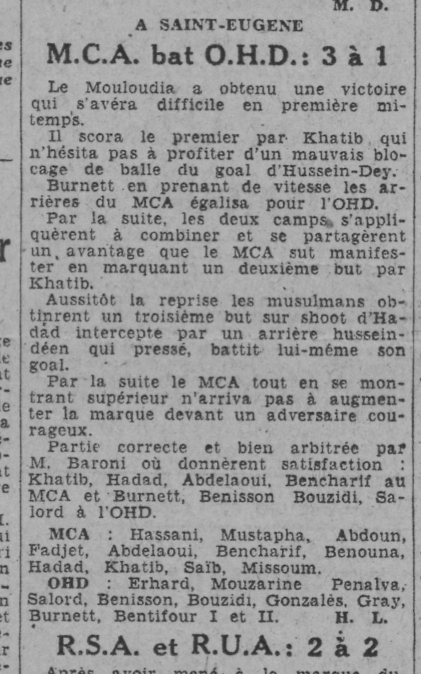 Dim 27.2.1944 à St Eugéne MCA-OHD 3-1