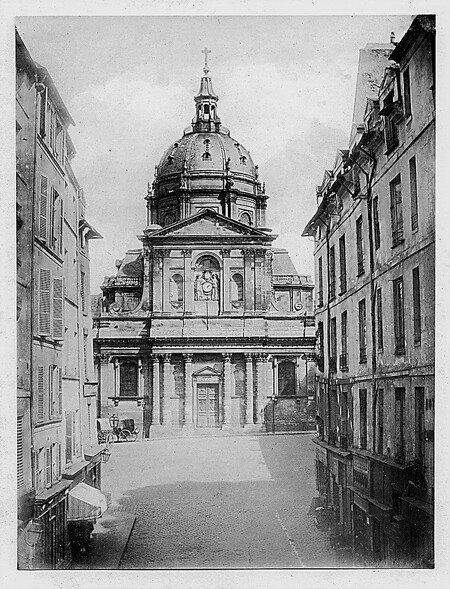 L’église de la Sorbonne attribuée à la seconde section de la Faculté de Droit de Paris (photographie de Friedrich Von Martens