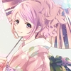 Konachan.com - 160650 alicetype japanese_clothes kimono original pink_hair umbrella