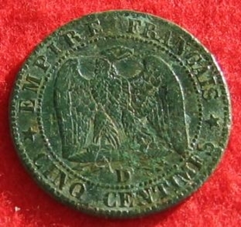 5 centimes Napoleon III  1853  revers                         26 07 2015