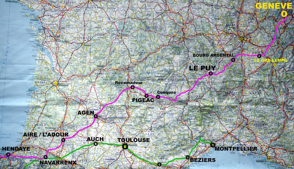 carte du parcours en France