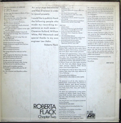 Roberta Flack : Album " Chapter Two " Atlantic Records SD 1569 [ US ]