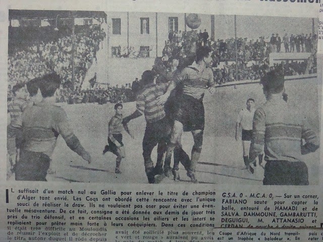 2.5.1954 pour le titre GSA-MCA 0-0
